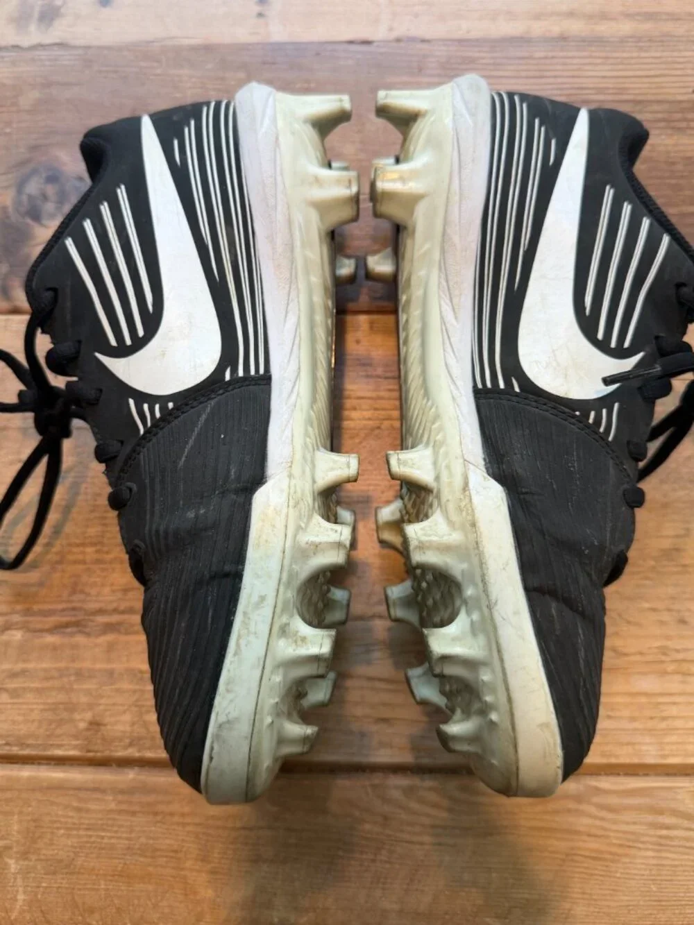 Nike Lunarlon Black White Softball Molded Cleats Size 7.5 AO7985-002